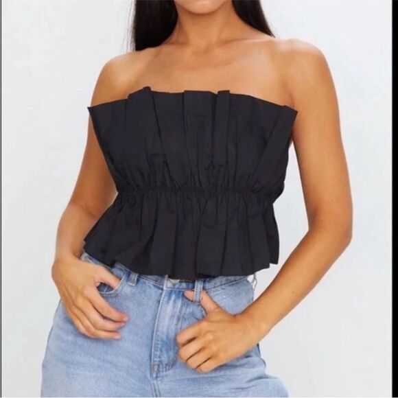 NWT Do + Be Strapless Purple Ruffle Top - Picture 6 of 7